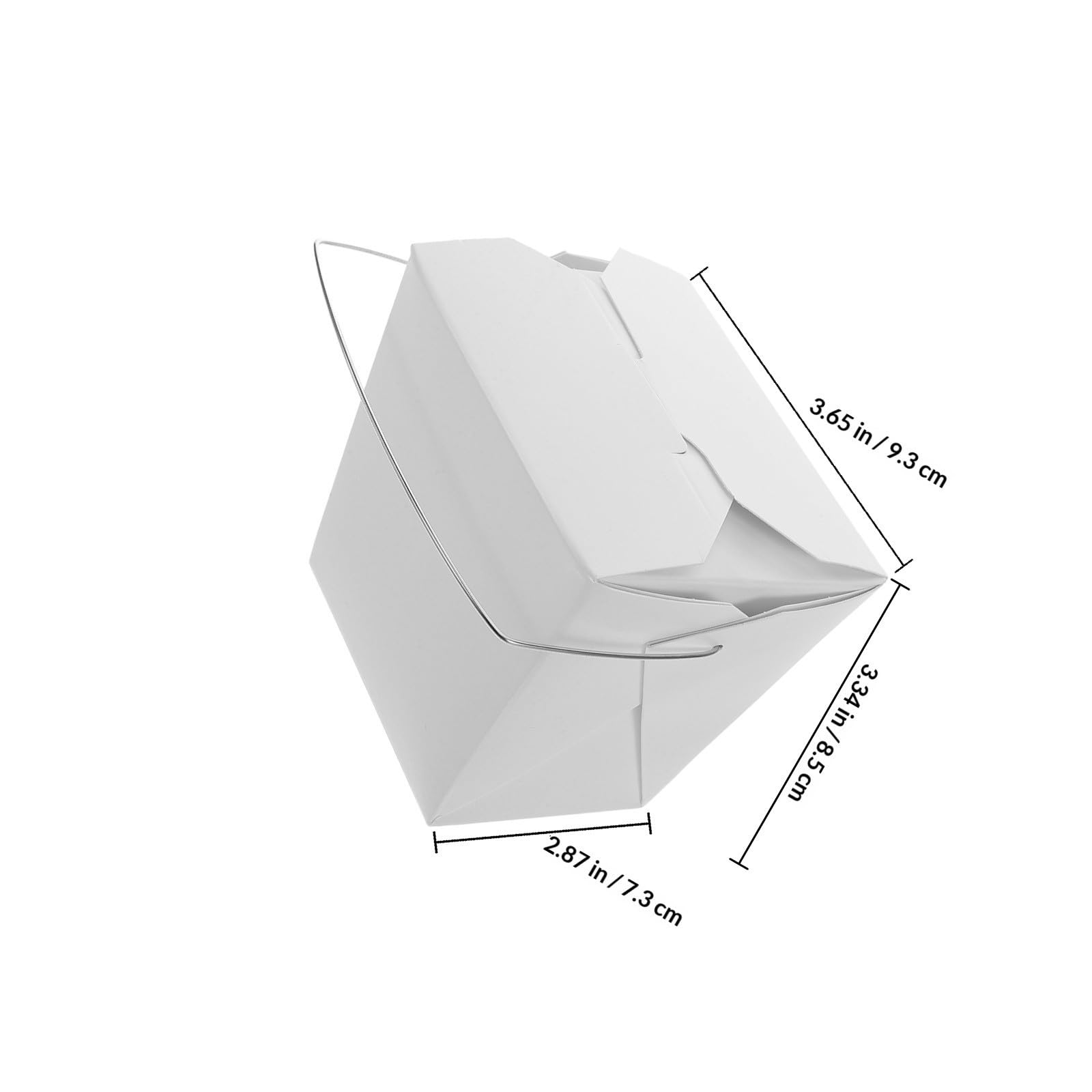 Boîtes à Emporter Chinoises en Papier Blanches avec Poignée en Fil Métallique, 50 Pièces, Design Compact et Polyvalent pour Repas à Emporter et Sorties en Plein Air
