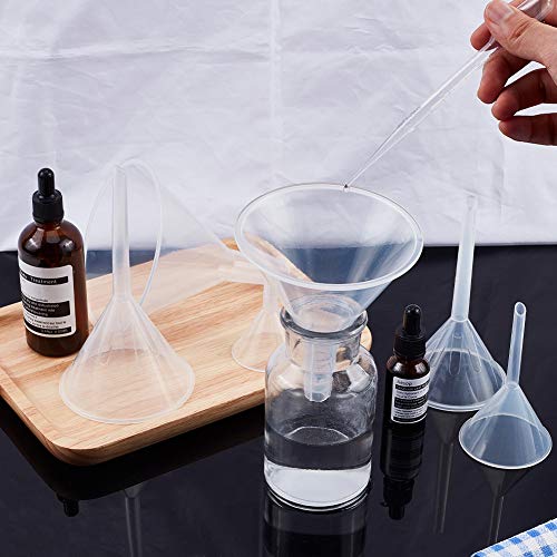 image for OLYCRAFT 7 Pack Plastic Hopper Long&Short Stem Plastic Funnels Hoppers