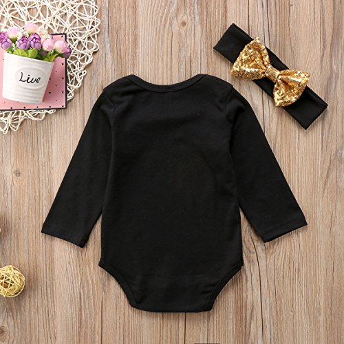 2 peças Macacão infantil para bebês meninas macacão macacão macacão lantejoulas faixa de cabeça roup