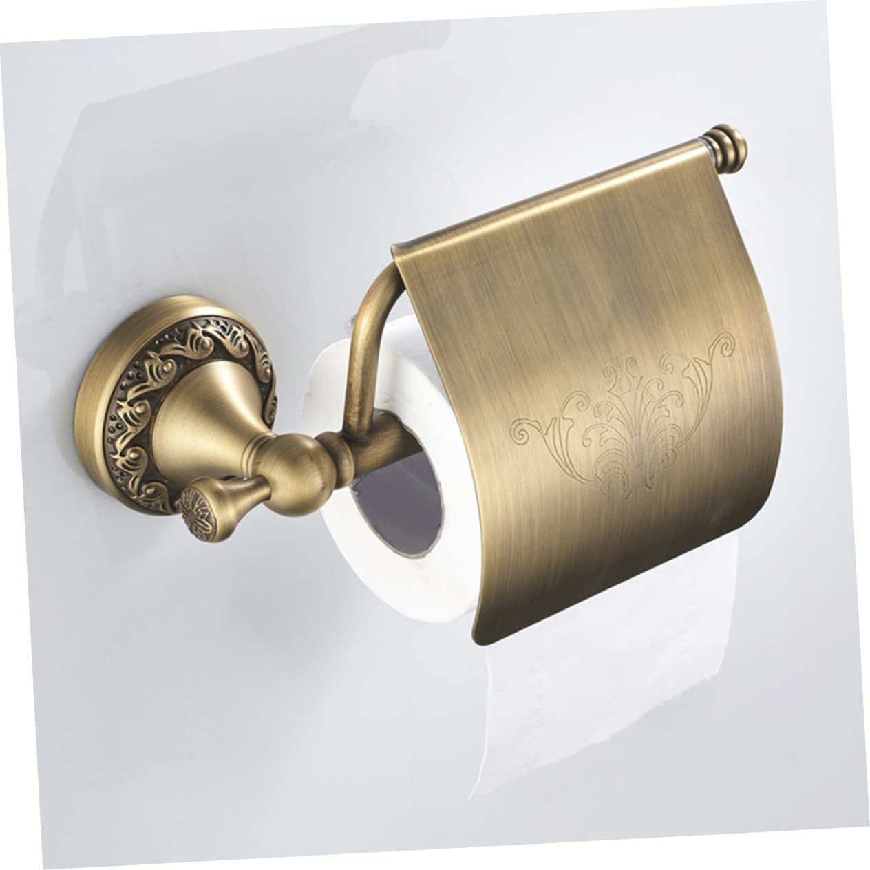 Portarotolo Carta Igienica in Rame Stile Europeo Retrò Oro | Montaggio a Parete, per Bagno e Hotel, Design Antico dal Profilo Raffinato