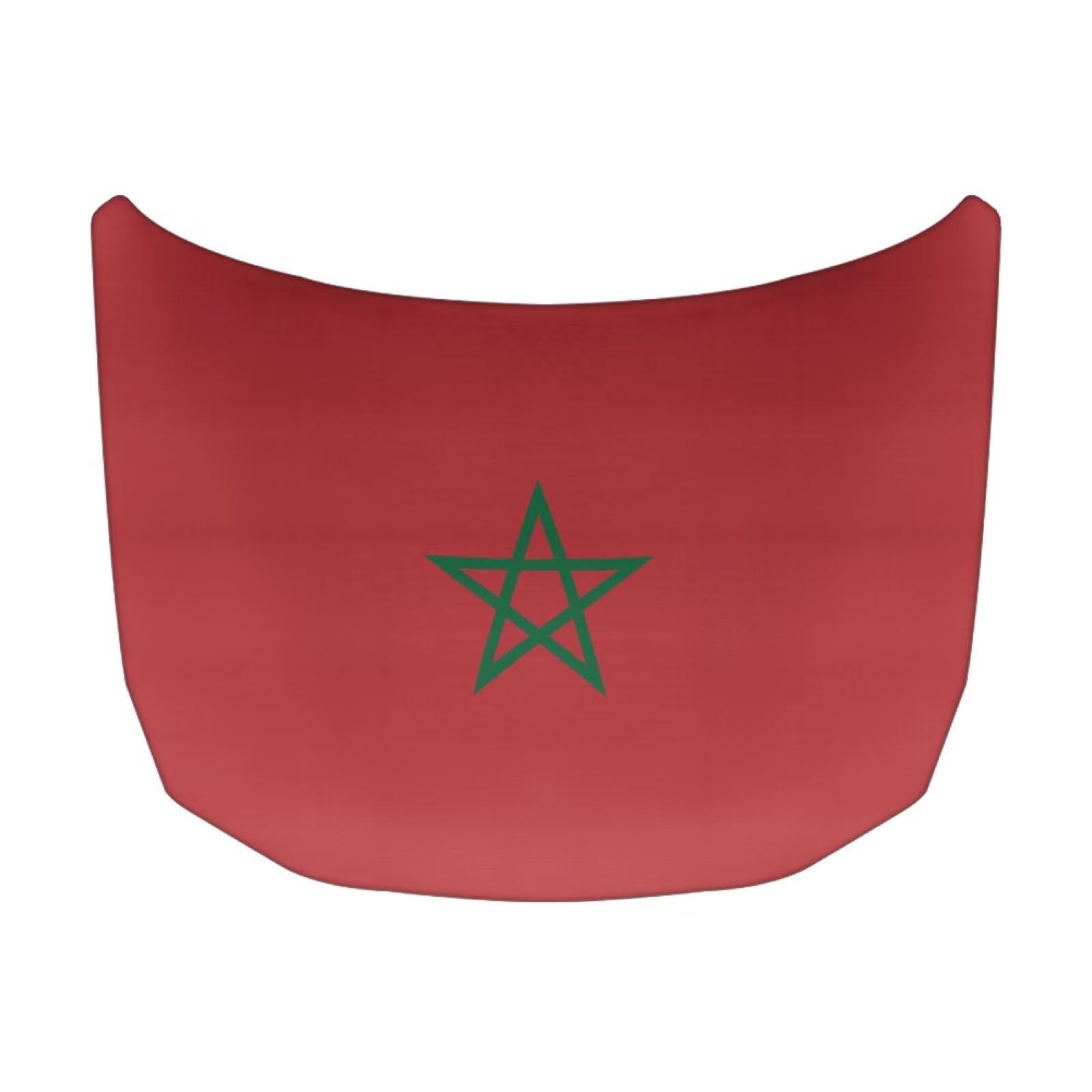 Morocco Flag Print Car Hood Cover Elastic Polyester Car Hood Protector Auto Patriotic Decorations Waterproof Sunproof Automotive Exterior Accessories for Sports Events and Outdoor Use