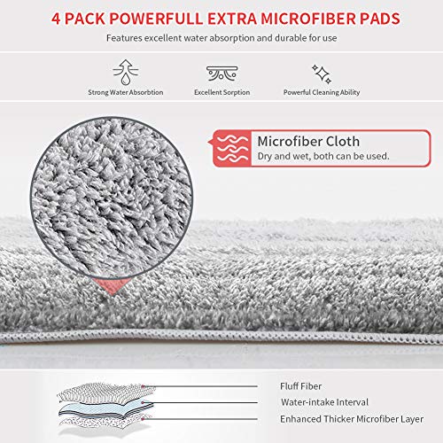Microfiber Hardwood Floor Mop For Floor Cleaning- Mexerris 360 Rotating Microfiber Dust Mop Wet Mops For Floor Cleaning With Adjustable Handle, 4 Reusable Washable Mop Pads Cloth And 1 Scraper #TOP2