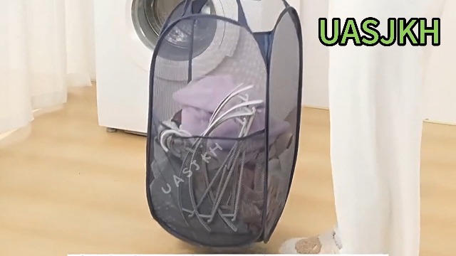 Lot De 2 Paniers à Linge Pliables En Maille - 50x30x30 Cm, Léger, Respirant, Avec Poches, Pour Voyage, Dortoir, Famille