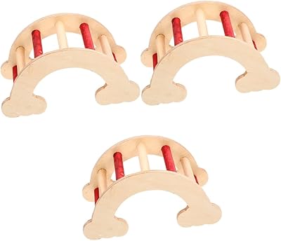 Balacoo 3pcs Bunny Castle Rabbit Ramp Hamster Bridge Exercise Accessories Pet Toys Critter Cage Wooden Hamster Ladder Chinchilla Ladder Wooden Ladder Decor Squirrel Gerbil