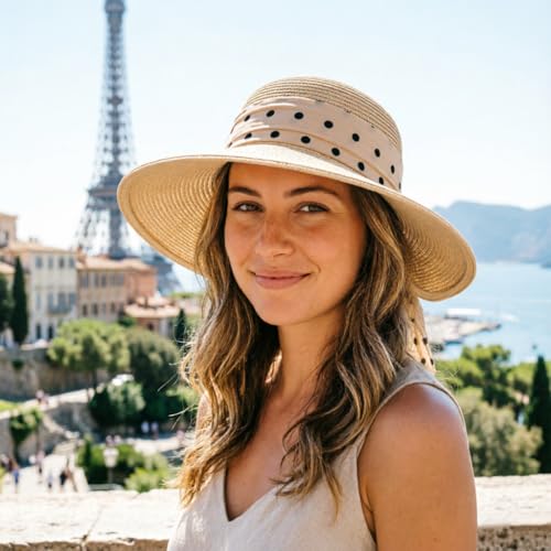 DRESHOW Sombrero de Playa para Mujer Plegable miniatura 7