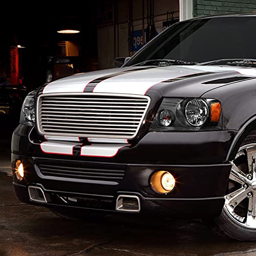 Image of DNA MOTORING Headlights Assembly Compatible with 04-08 F-150 /06-08 Mark LT, Black Amber, HL-OH-F1504-BK-AM