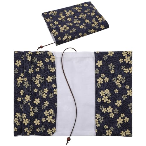 WJIAAA Book Covers for Paperbacks,Book Cover Protector Adjustable Fabric Fit A5 Size Paperbacks for Hardcover Softcover Novels Protection Dark Blue 5.5x8.2 Inch(Dark Blue)