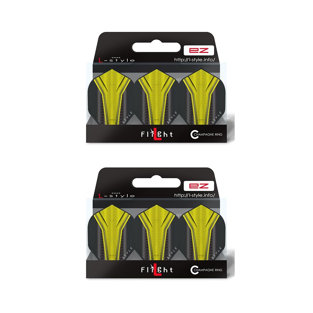LSTYLE Dart Flights: L1 EZ Standard - for Soft Tip and Steel Tip Darts - 2 Pack - Inception Yellow — image 1