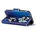 MOVOYEE Samsung J7 Wallet Case - Women's Leather Flip Cover with Card Slot for Galaxy J7 Prime/2017/Sky Pro - Blue Butterfly