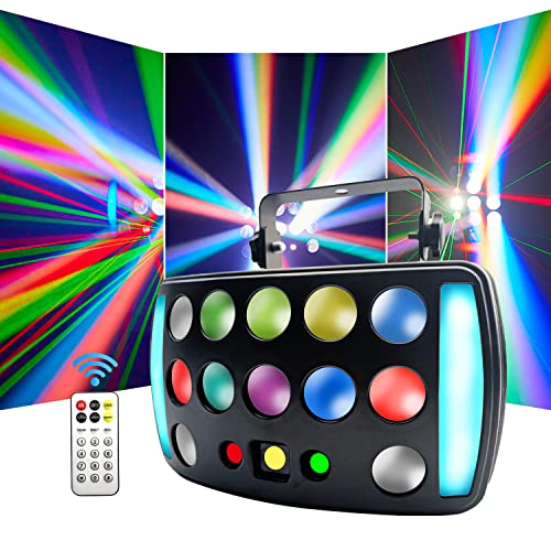 Lumière de fête Lumière disco DJ activée par le son avec télécommande DMX 512 Lumière Derby Éclairage de scène RGBW pour Club Party Bar Home