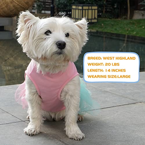 Kyeese Dog Dress Rainbow Tulle Lightweight Dog Dress For Pride Month Small Dogs Doggie Sundress Party Birthday Dog Dress Skirt S #TOP4