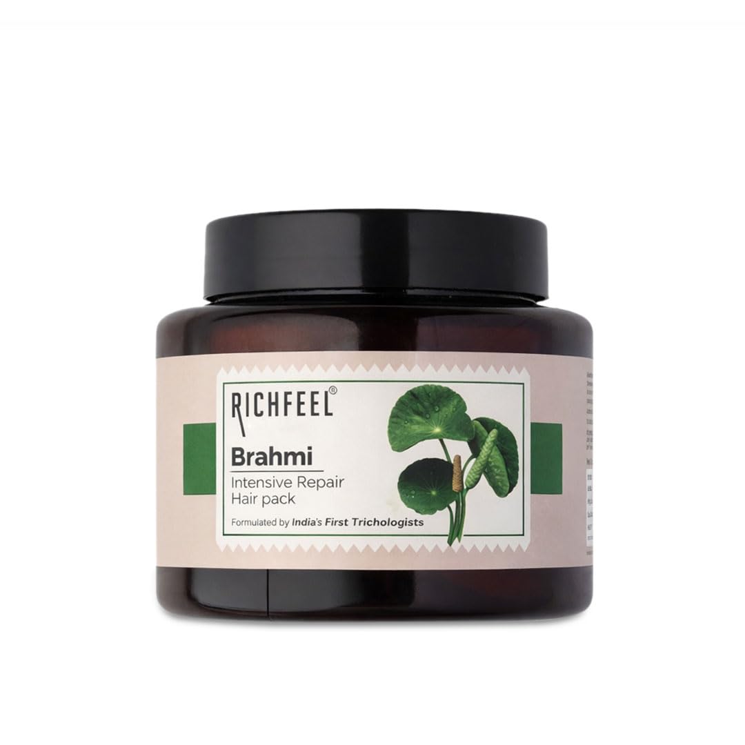 Richfeel Brahmi Intensive Repair Hair Pack | Controls Hair Fall | Treats Damage, Split Ends and Breakage | Deep Conditioning |Trichologist...