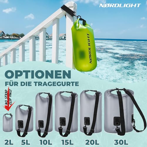 Nordlight Dry Bag 20L Wasserdichter Beutel in Metallic