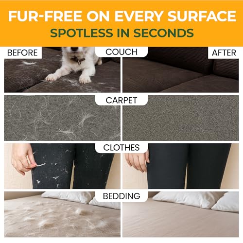Pet Hair Remover for Furniture – Reusable Lint Roller and Pet Hair Removal Tool for Couch, Carpet, Bedding, Clothes, Car Seats – Multi-Surface Roller for Dog and Cat Fur - Image 3
