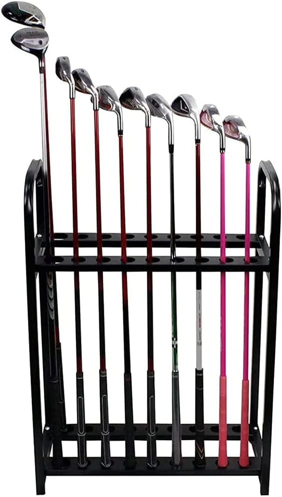 Metal Frame Golf Clubs Rack Display Organizer Golf Holder Stand Shelf, Free-Standing Golf Putter Rack for Drivers Putters & Irons (Can Hold 18 Pcs)