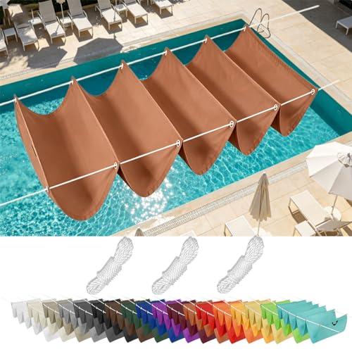Voile d'ombrage rétractable wave protégeant du soleil et de la pluie