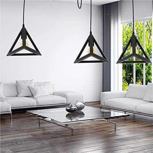 Lámpara de techo de metal triangular para corregir techos altos con cable negro ajustable 4