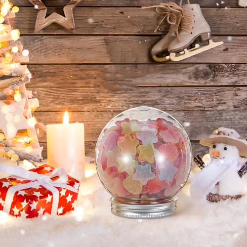 24 Bolas Artesanales Transparentes DEARMAMY con Tapa de Aluminio para Manualidades de Navidad 5