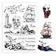GLOBLELAND Ozean Riff Klarstempel Leuchtturm Silikon Klarstempel Siegel Segelboot Möwe Transparente Stempel Für DIY Scrapbooking Karten Erstellen von Fotoalben Tagebüchern Heimdekoration