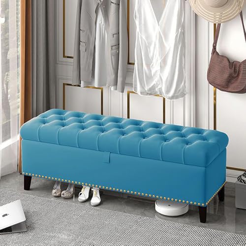 Coffre de rangement ottoman en velours pour optimiser votre salon