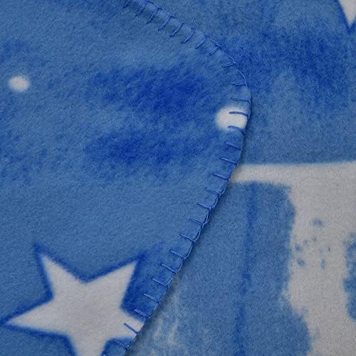 TJC Santa Claus and Snow Man Pattern Christmas Blanket Keeps You Warm and Cozy Softness and breathability Breathable Durable Light-Weight Soft Material Size 170x130 Cm - Blue, Red and Brown