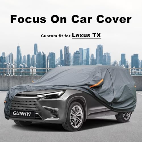 Image of GUNHYI Premium Car Cover Custom Fit Lexus TX, 16 Layers Heavy Duty Car Cover Waterproof All Weather with Zipper Door for Sun Rain Snow Dust Uv Protection