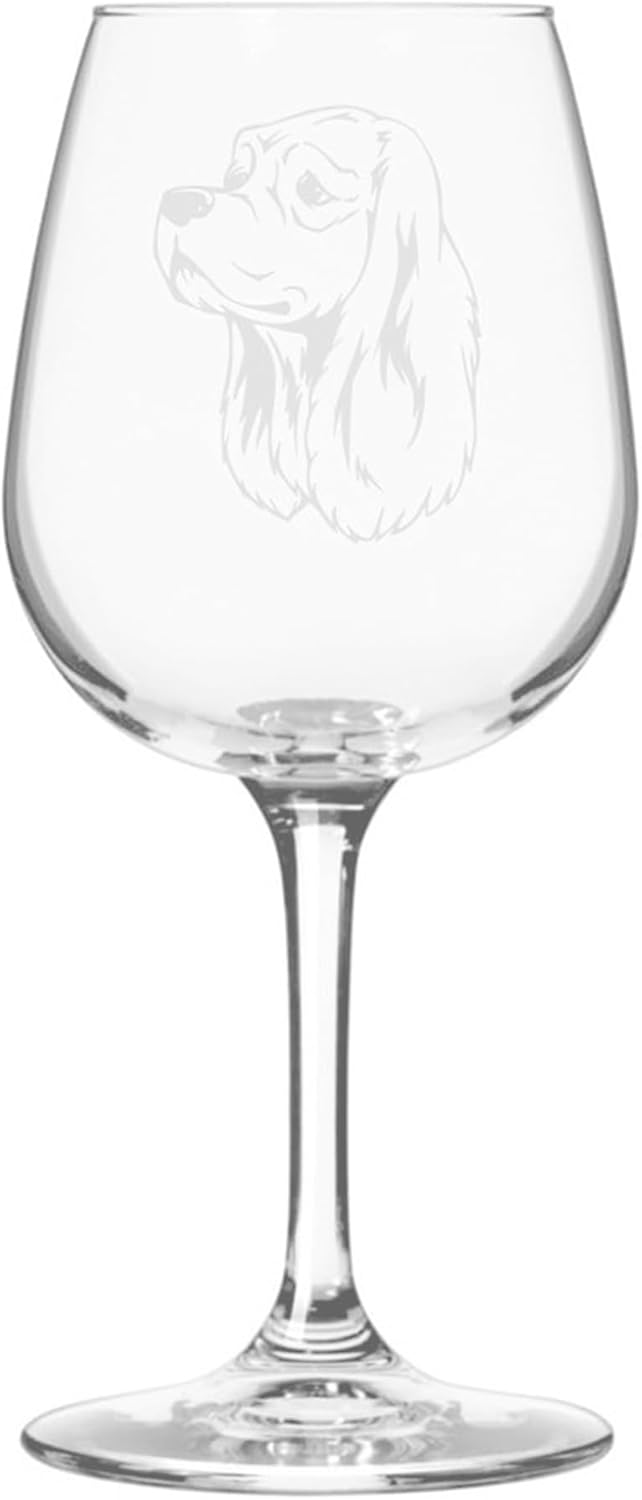 Cocker Spaniel Dog Personalized Custom Themed Etched All Purpose 12.75oz Wine Glass