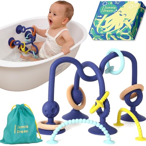 Image of Jumble Jangle Bath Toy: Bath Toys for Babies 6–12 Months Suction Cup Teether Bathtub Kids and Toddler Toys