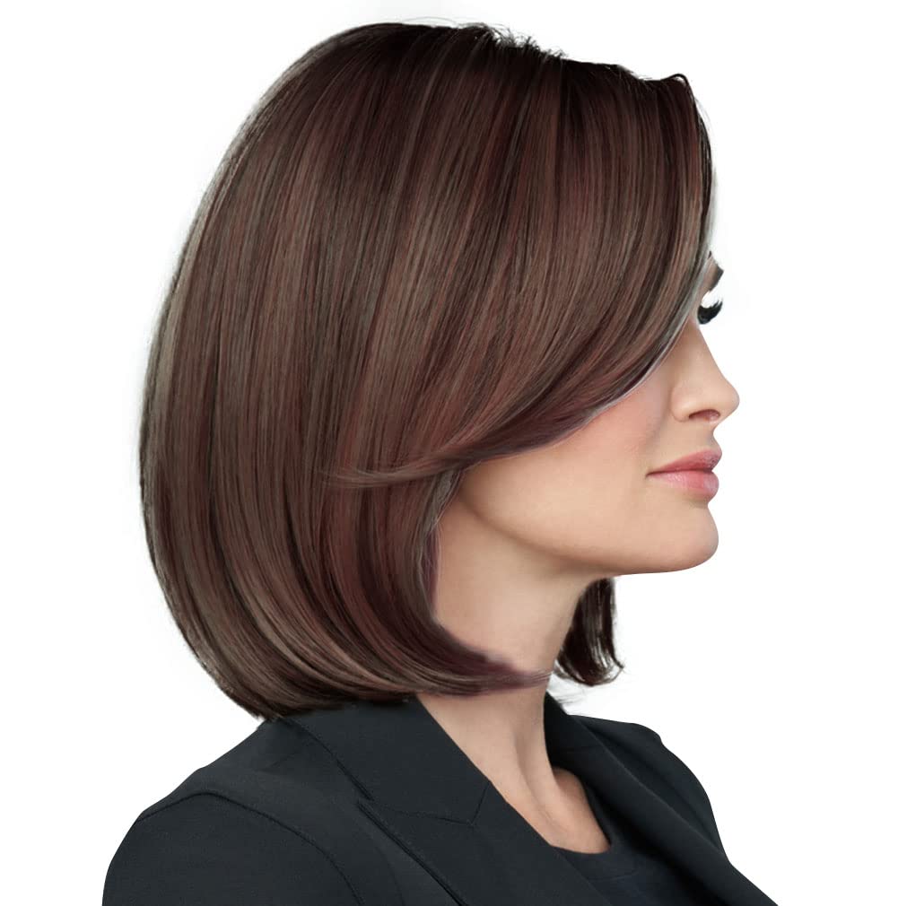 Raquel Welch Portrait Mode Soft Smooth Layered Chin Length Bob Wig by Hairuwear, Average Cap, RL8/12SS Iced Mocha
