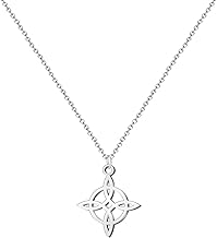 Stainless steel or thread witch knot pendant necklace + 7 knots bracelet (free), double protection witch knot, lucky charms, women's jewellery.