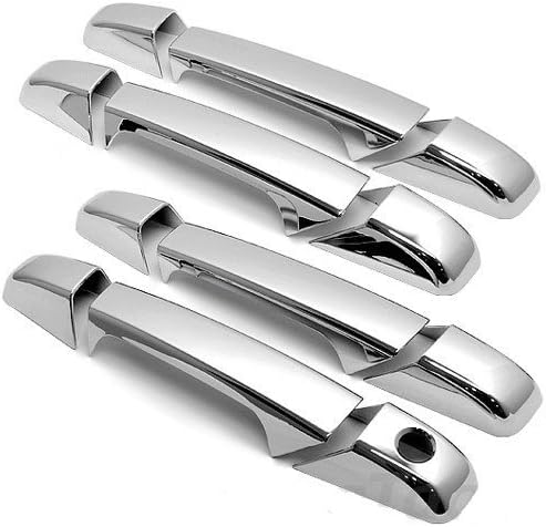 Razer Auto 4 Door Handle Covers Without Passenger Keyhole for 2007-2013 Chevy Chevrolet Suburban/Tahoe/Silverado/Avalanche / 2007-2013 GMC Yukon/Yukon XL/Sierra