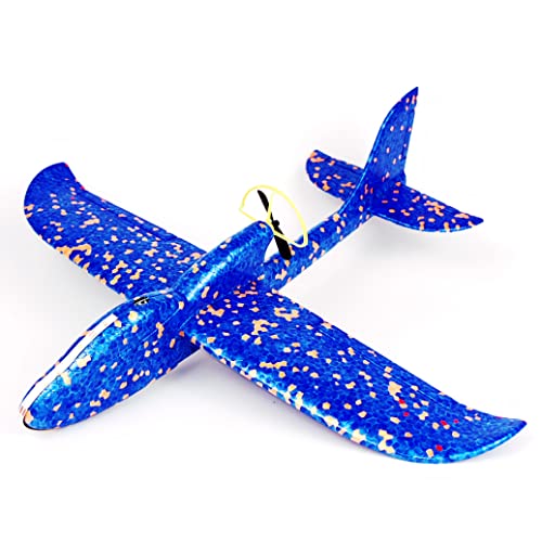 HSRBO Electric Foam Airplane Toy, Throwing Glider Airplane Toys with USB Charging and LED Glowing,...