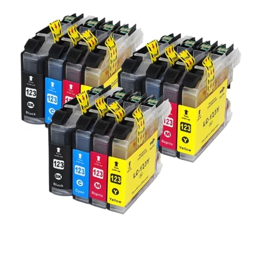 Cartouche d'encre LC123 compatible avec imprimante jet d'encre MFC-J4410DW et MFC-J4610DW