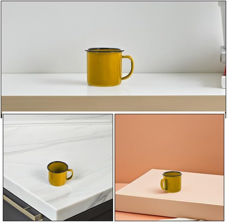 Cabilock 2pcs Enamel Mug Set Vintage Style Camping Mugs with Comfortable Handle Enamel Cups for Indoor Outdoor Coffee Tea Water - Image 6