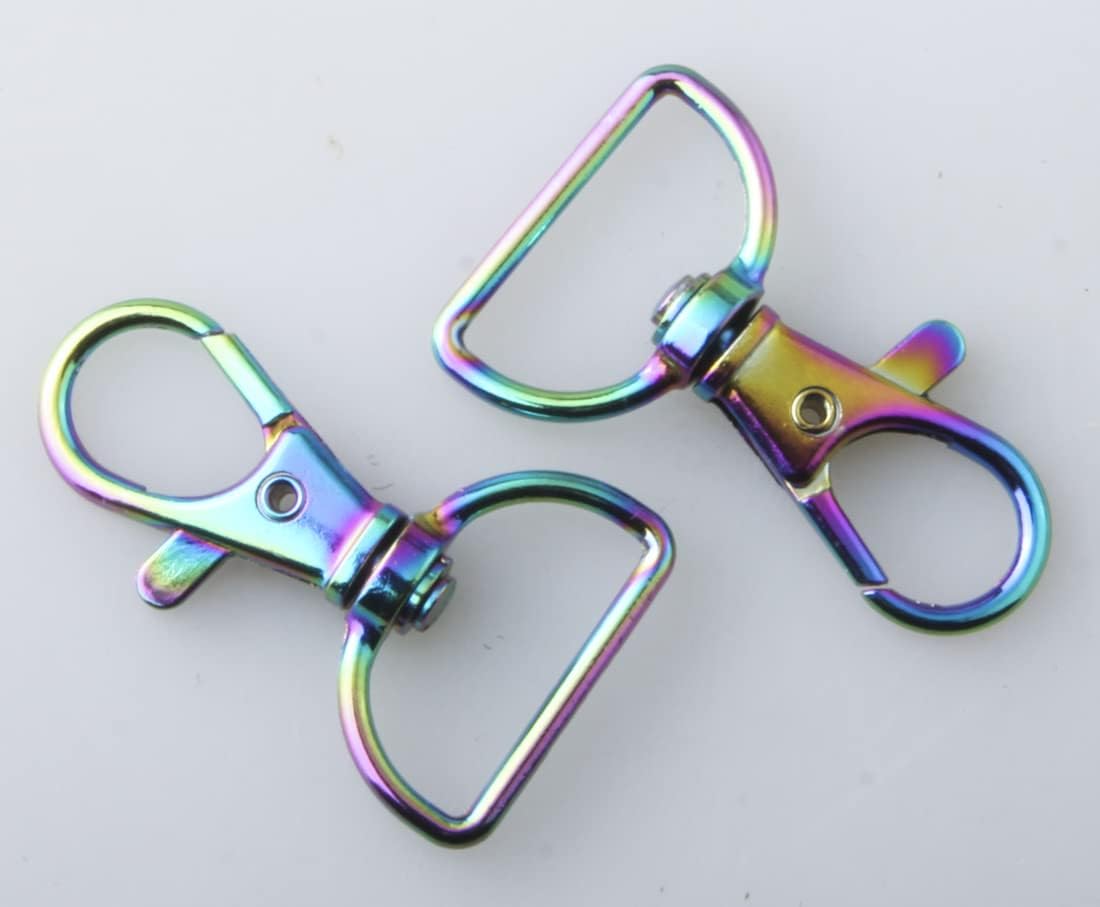 20pcs Rainbow Swivel Lobster Claw Clasps Snap Hook with 20mm D Ring for DIY Handbag Purse Straps Belting Leather Craft - Image 4