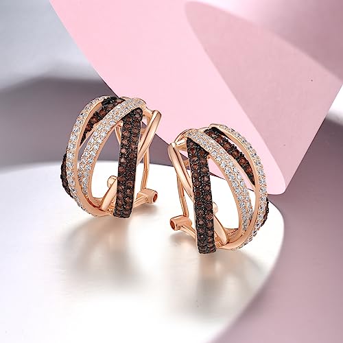 Santuzza 925 Sterling Silver Twisted Omega Back Earrings for Women3