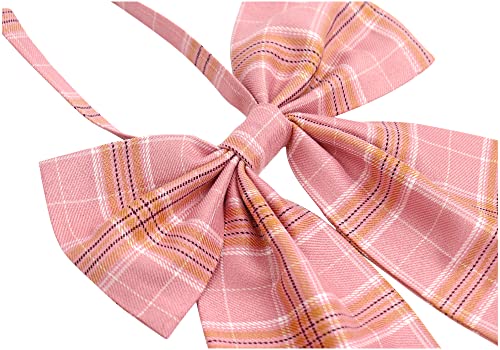 Procos Adjustable Sailor Suit Bow Tie Plaid Bowties For Women School Uniforms Plaid Tartan Bow Tie Necktie Pink Great Gift #TOP3