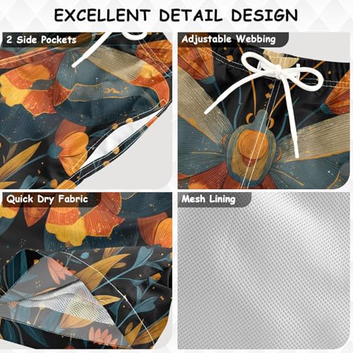 Boys Swim Trunks Butterfly Flowers Stars Moon Toddler Swim Shorts Beach Board Shorts Swimsuit3