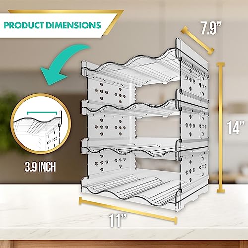 Golden Penguin Canada Water Bottle Organizer - Stackable Rack for Kitchen, Countertop, Cabinet, Pantry, Fridge, Freezer (4 Pcs) - Image 3