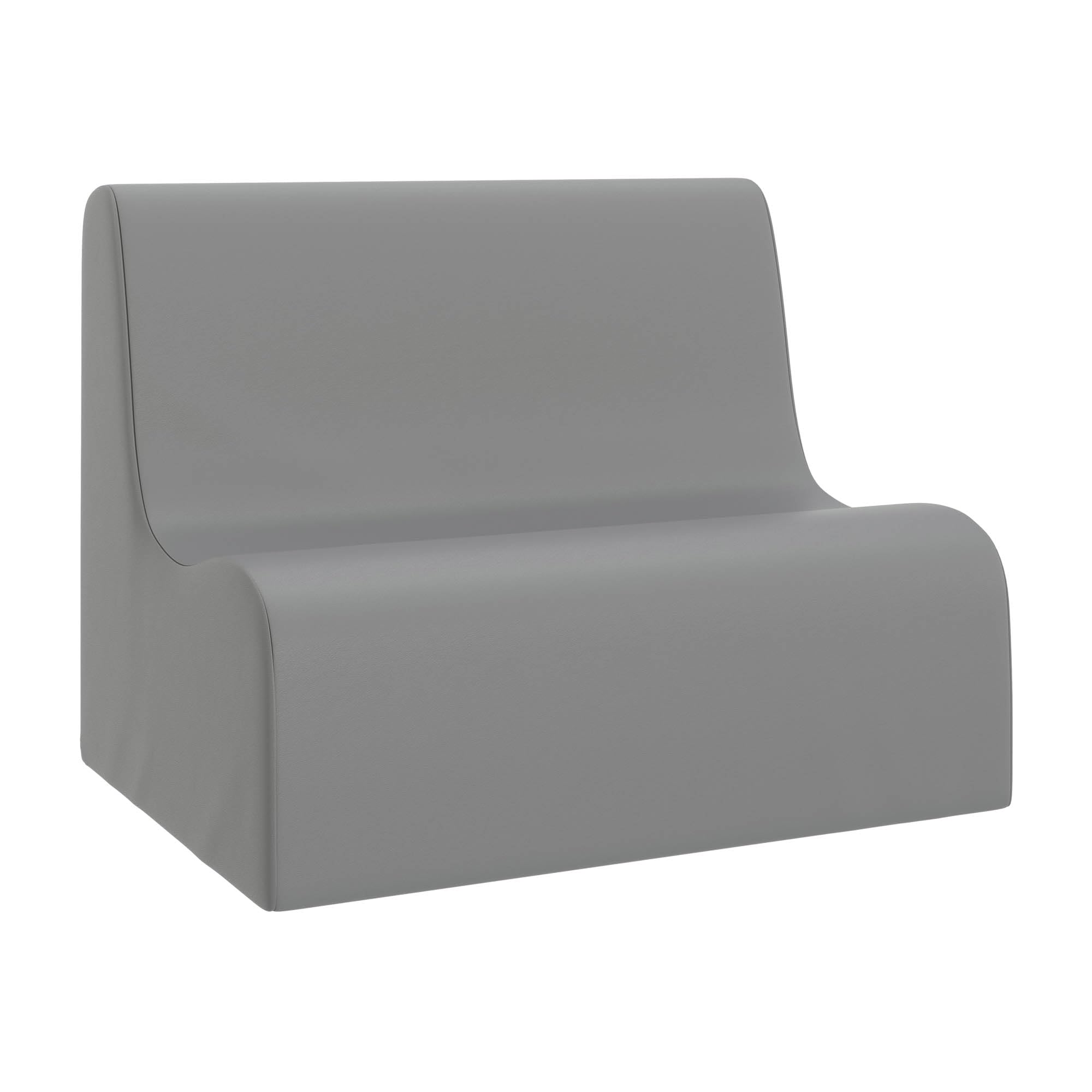 Children's Factory Medium Contour Sofa, Mix-and-Match Kids Chairs, Sofas, Corner Ottomans and Cubes, Foam-Filled and Water-Resistant, Flexible Seating for Classroom Elementary, Gray Kids Couch
