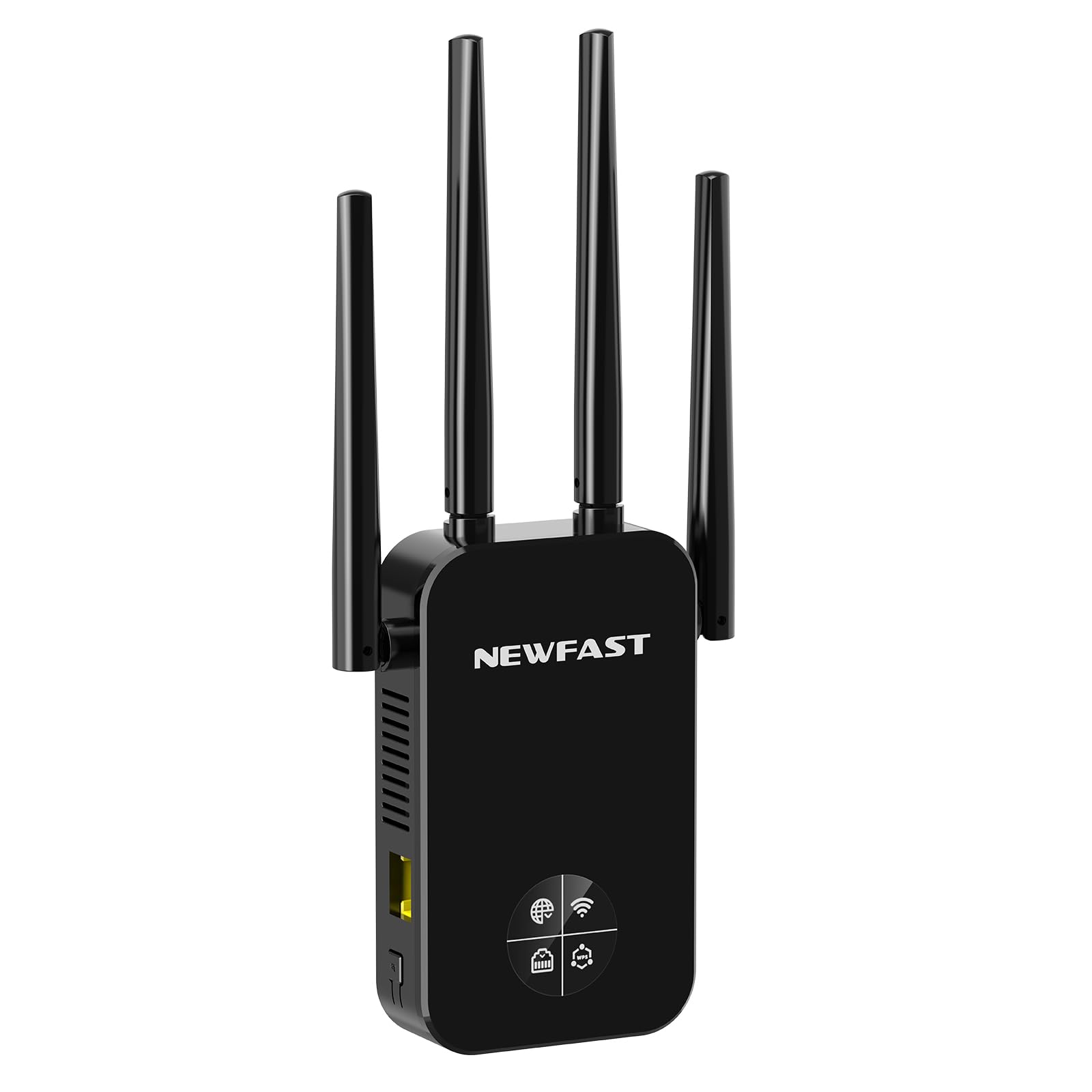 NEWFAST Ripetitore WiFi 1200Mbps | Dual Band 2.4+5.8GHz | 4 Antenne | Display LCD | 3 Modalità | Porta Ethernet