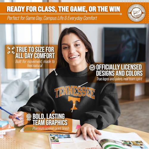 Image of NCAA College Sweatshirt Fleece Crewneck Pullover for Men and Women | Officially licensed NCAA college gameday crewneck pullover - 9 oz fleece lined sweatshirt with arch and logo design