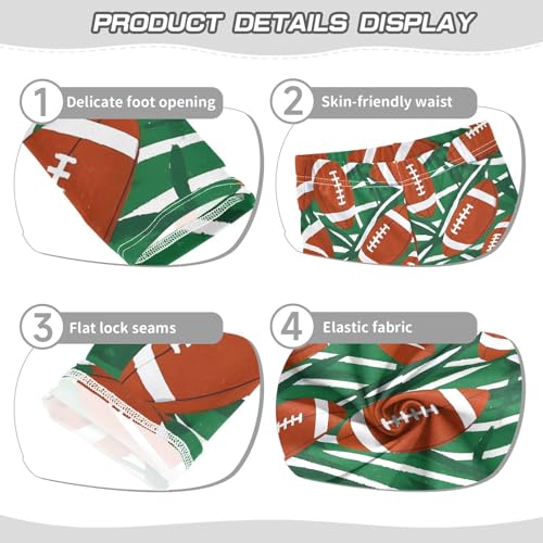 ALAZA Girls' Leggings Children's Yoga Pants Skinny Printed Dance Football Stripes Comfortable 4T2