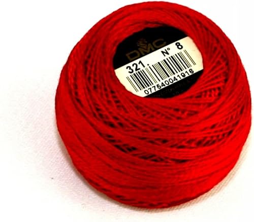 DMC Hilo de algodón Perle Tamaño 8 321 - por bola de 0.35 oz