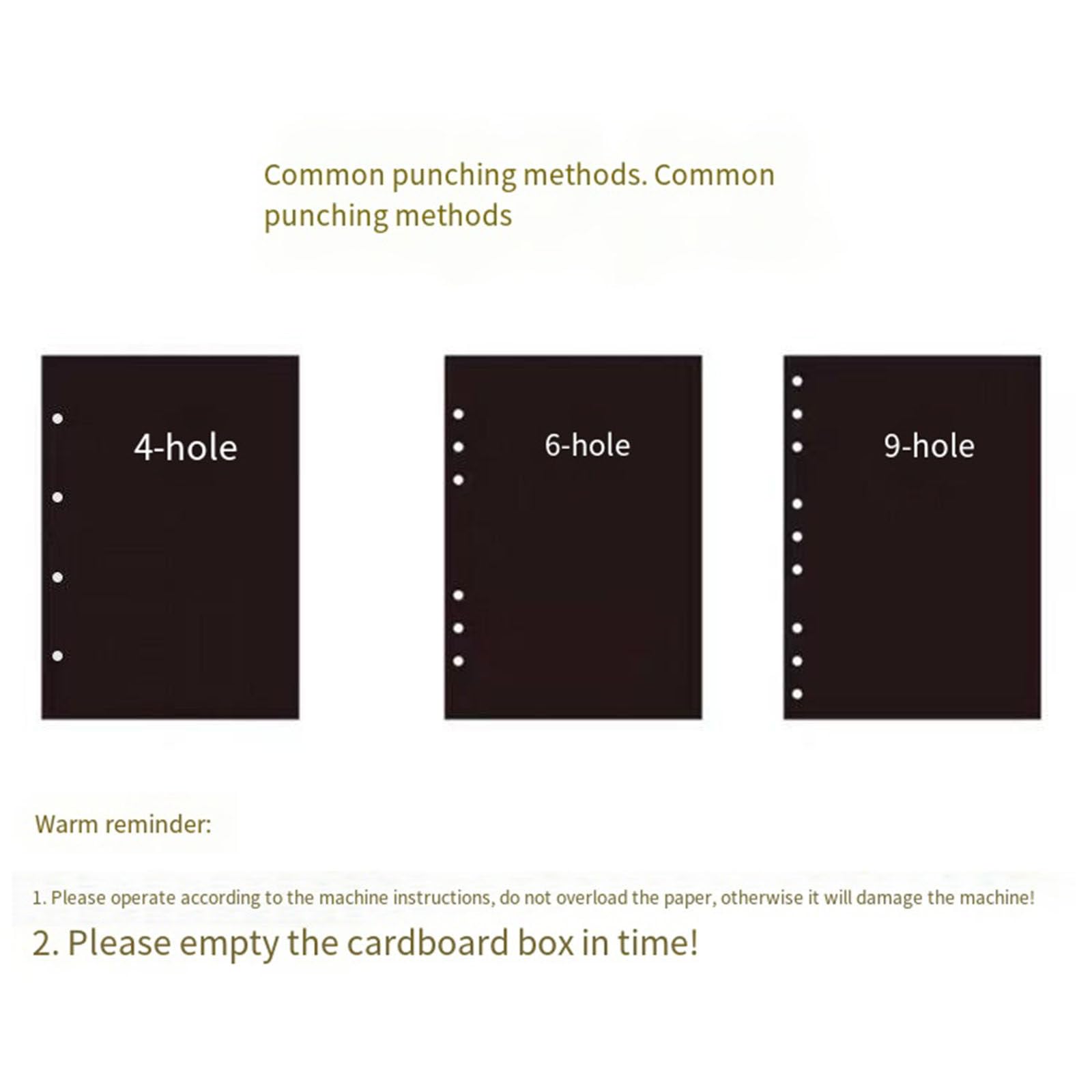 Perforatrice A5A6B5 Perforatrice per fogli sfusi Tre fori 4 fori 6 fori 9 fori Perforatrice per carta a fogli sfusi fai da te