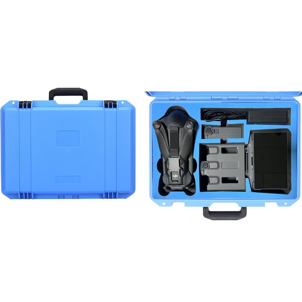 Custodia rigida impermeabile antiurto per drone DJI Mavic 4 Pro e RC Pro 2, custodia protettiva da viaggio con schiuma personalizzata per batterie, eliche e accessori, Blu, Unisex