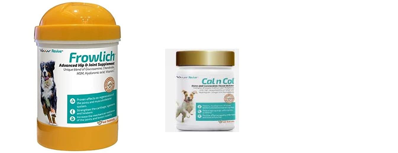 DC-Fly Frowlich Advanced Hip & Joint Supplement for Dogs 40 Tablets with Cal n Col - Bone and Connective Tissue Builder for Dogs - 40 Tablets (Pack of 1) (B0B7B94885) Amazon Price History, Amazon Price Tracker