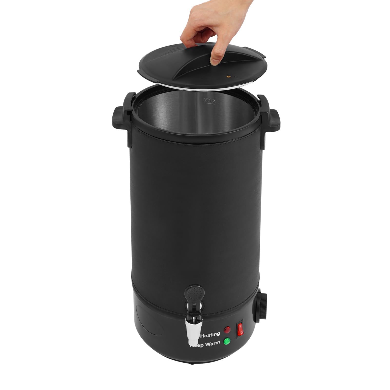 PHOYUXM Pentola per fusione di cera, 1100 W, con temperatura regolabile e coperchio di chiusura, 30 – 110 °C, produzione di candele fai da te, in acciaio inox
