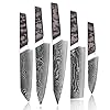 Seido-Knives-5-Piece-Meisai-Damascus-Steel-Knife-Set-Hand-Forged-Quality-with-Exquisite-Damascus-Pattern-Includes-Gyuto-Kiritsuke-Nakiri-Santoku-and-Utility-Chef-Knives Seido Knives 5-Piece Meisai Damascus Steel Knife Set - Hand-Forged Quality with Exquisite Damascus Pattern - Includes Gyuto, Kiritsuke, Nakiri, Santoku, and Utility Chef Knives