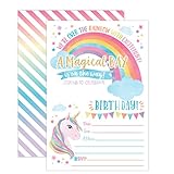 Your Main Event Prints Unicorn Birthday Invitation - Unicorn Party Invite - 20 Fill-In Style -...